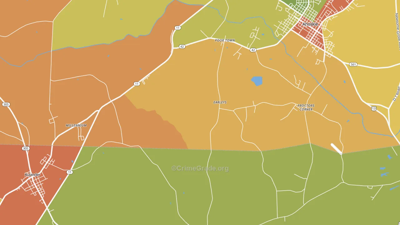 Earley, NC Map of Arson Rates