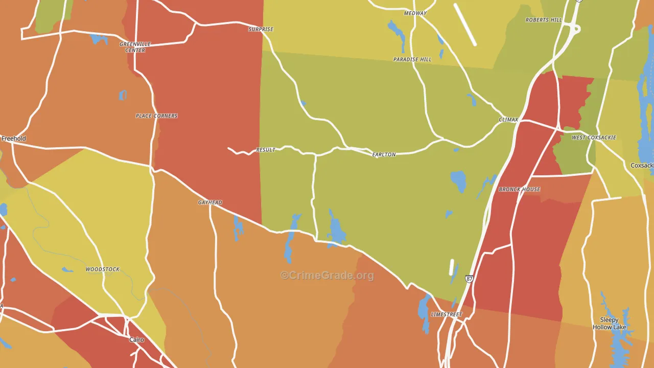 Earlton, NY Map of Arson Rates