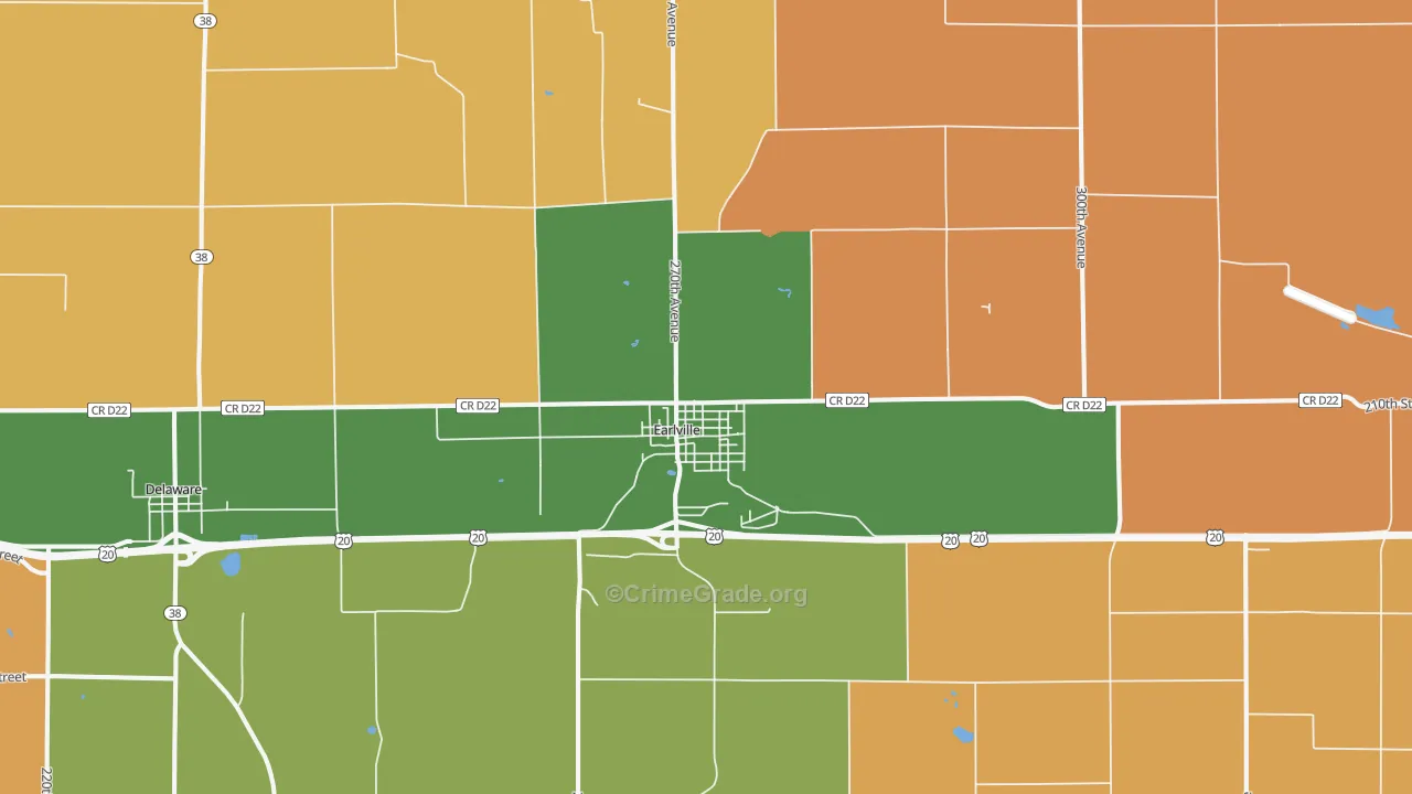 Earlville, IA Map of Arson Rates