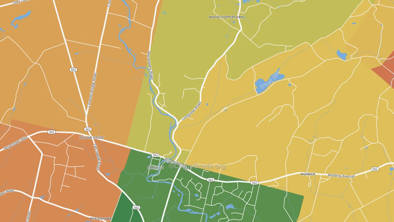 Earlville, PA Map of Arson Rates