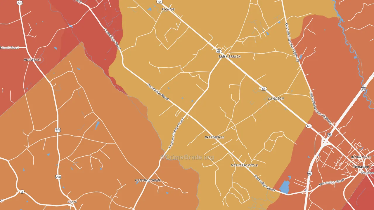 Early Branch, SC Map of Arson Rates