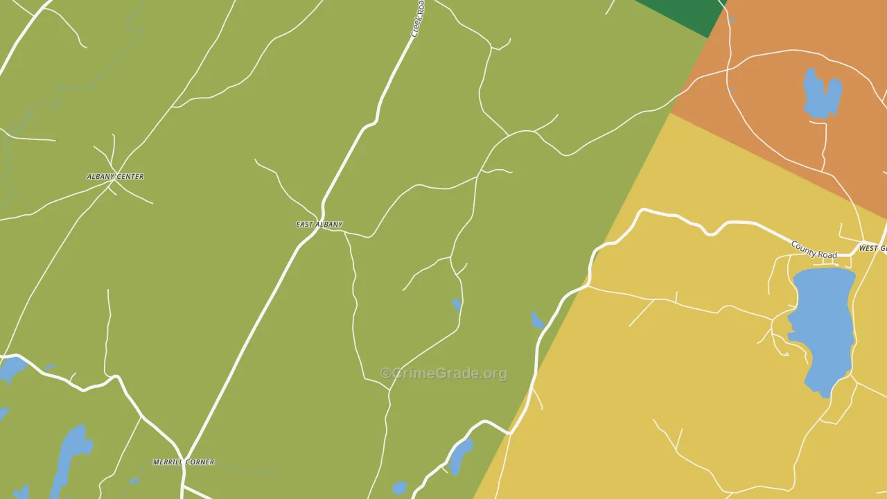 East Albany, VT Map of Arson Rates