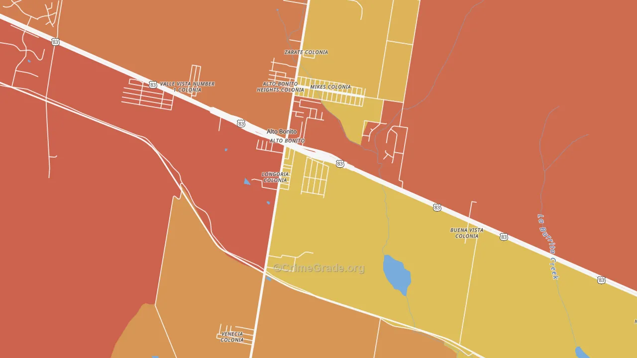 East Alto Bonito, TX Map of Arson Rates