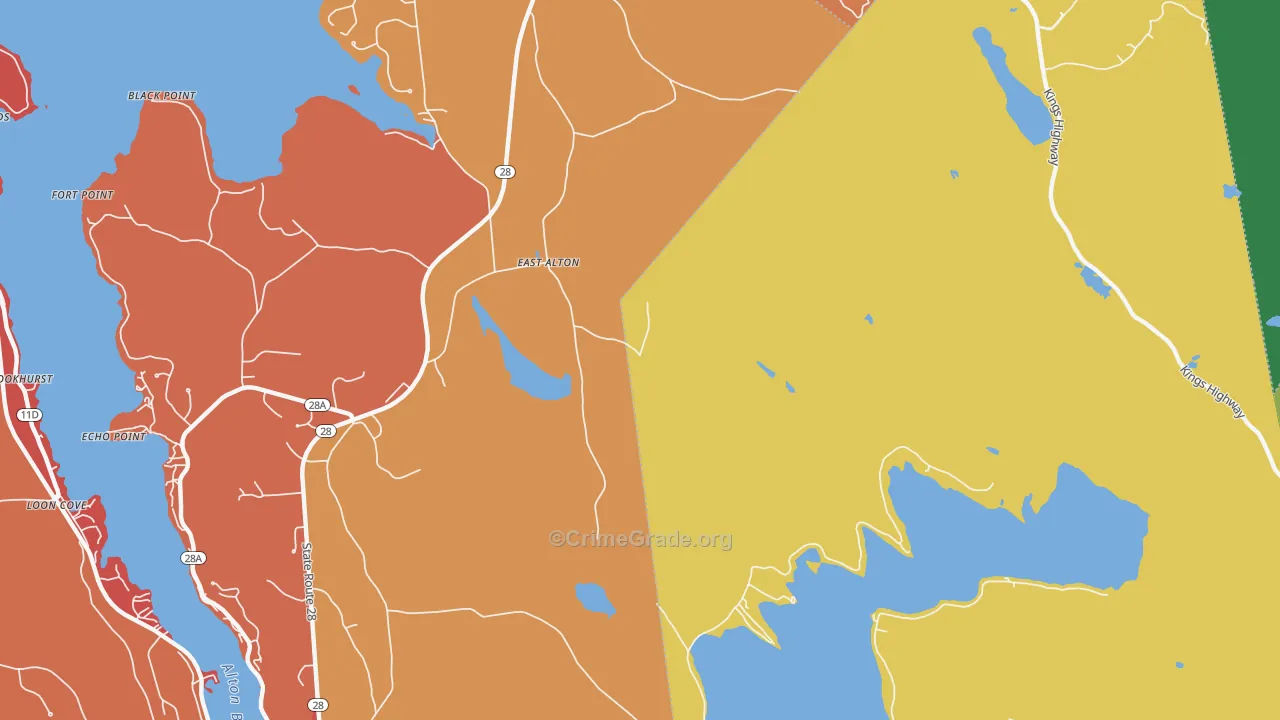 East Alton, NH Map of Arson Rates