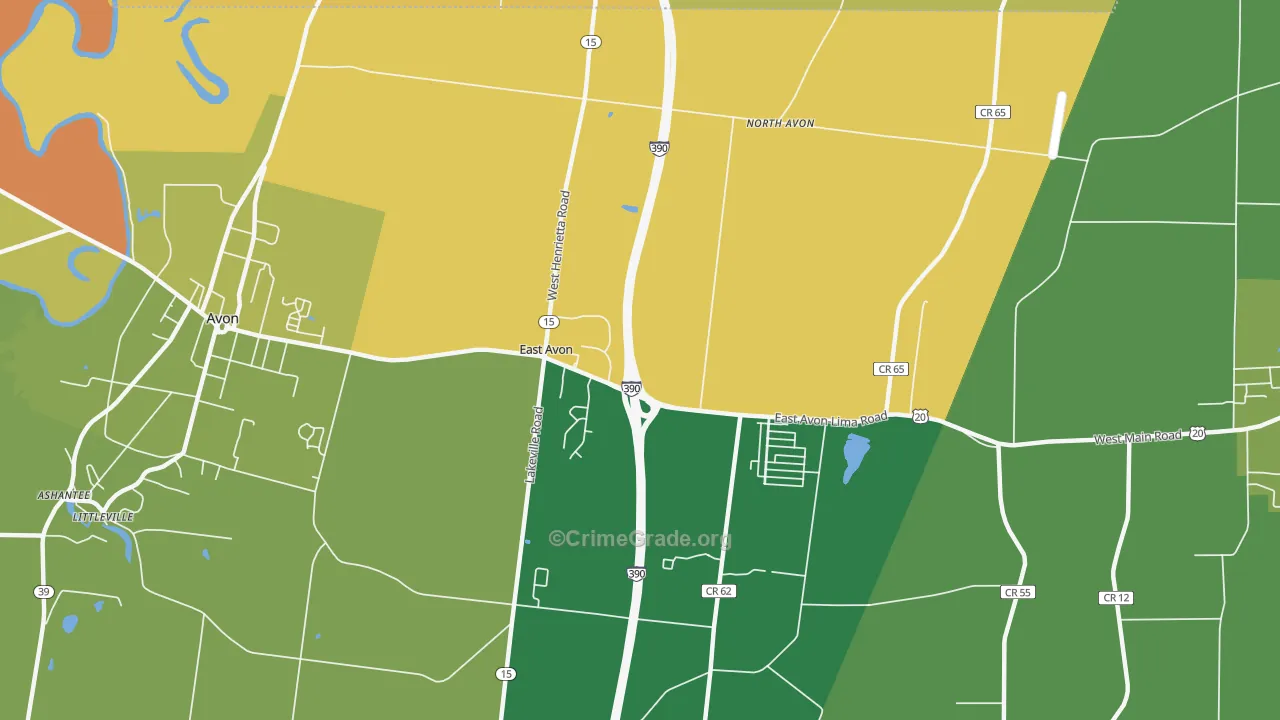 East Avon, NY Map of Arson Rates