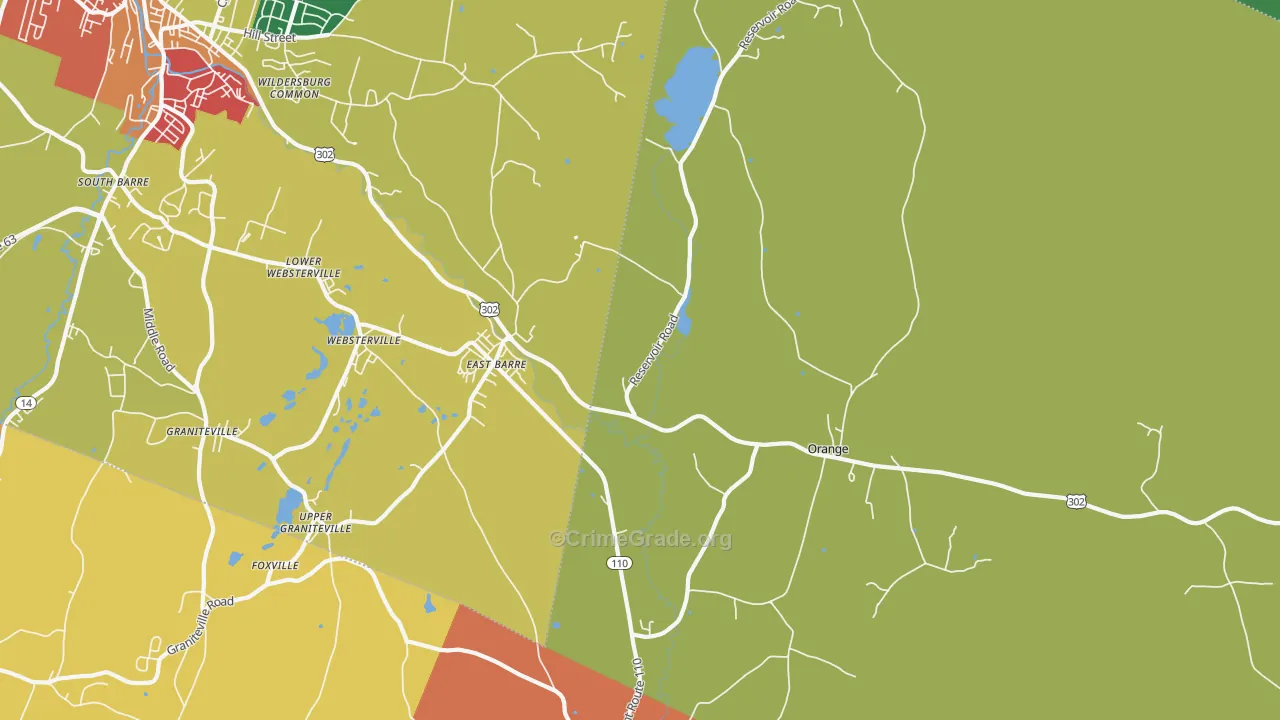 East Barre, VT Map of Arson Rates