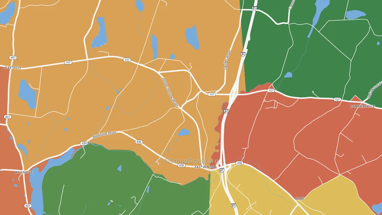 East Benton, PA Map of Arson Rates
