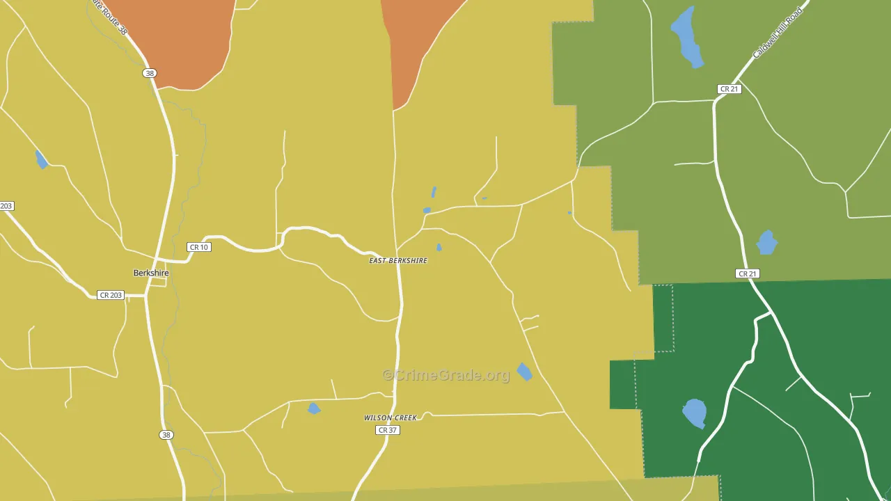 East Berkshire, NY Map of Arson Rates