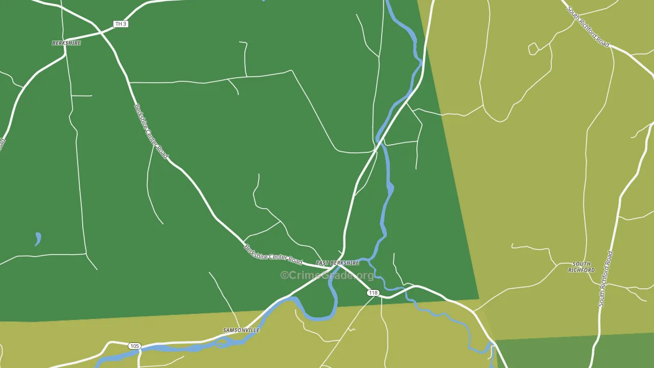 East Berkshire, VT Map of Arson Rates