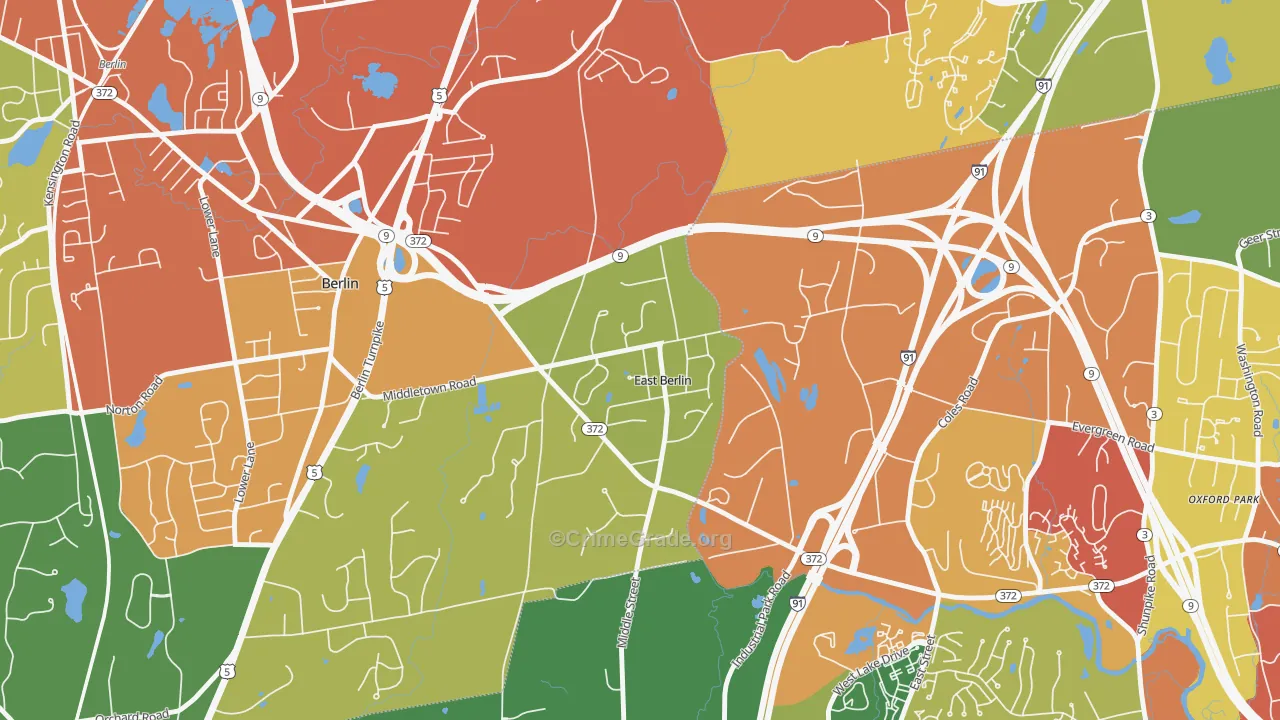 East Berlin, CT Map of Arson Rates