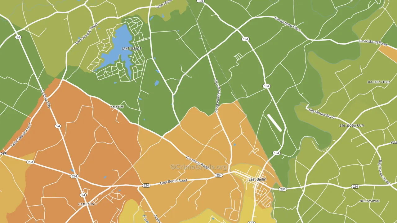 East Berlin, PA Map of Arson Rates