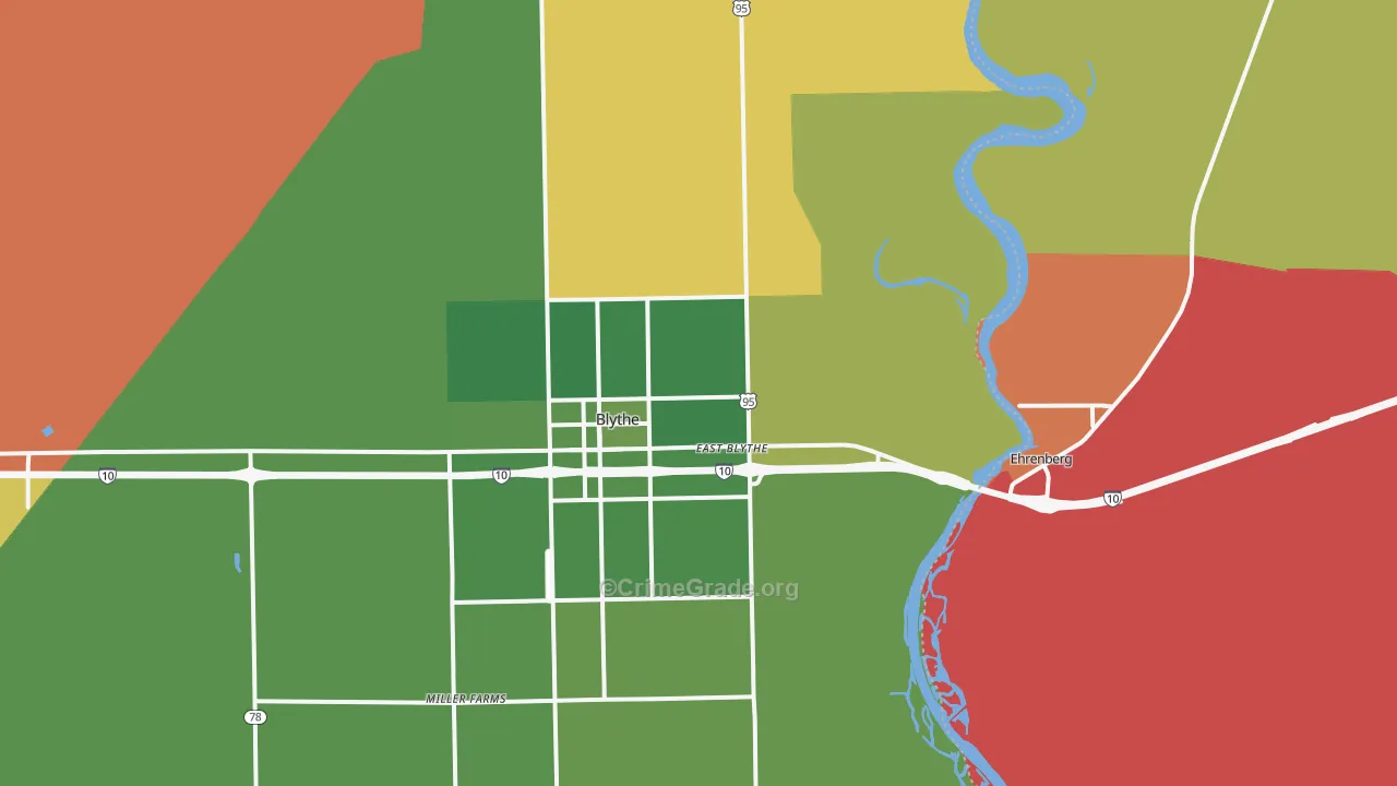 East Blythe, CA Map of Arson Rates