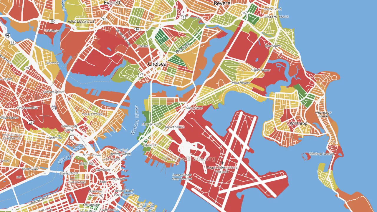 East Boston, Boston, MA Map of Arson Rates
