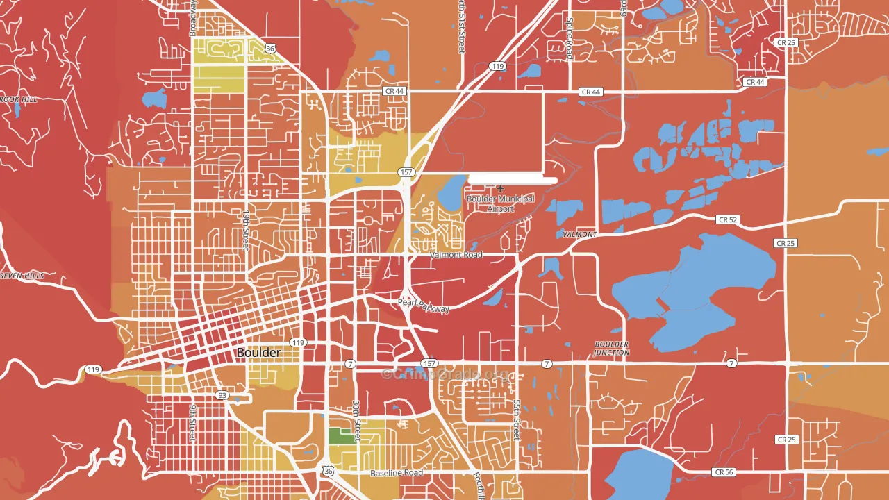East Boulder, Boulder, CO Map of Arson Rates