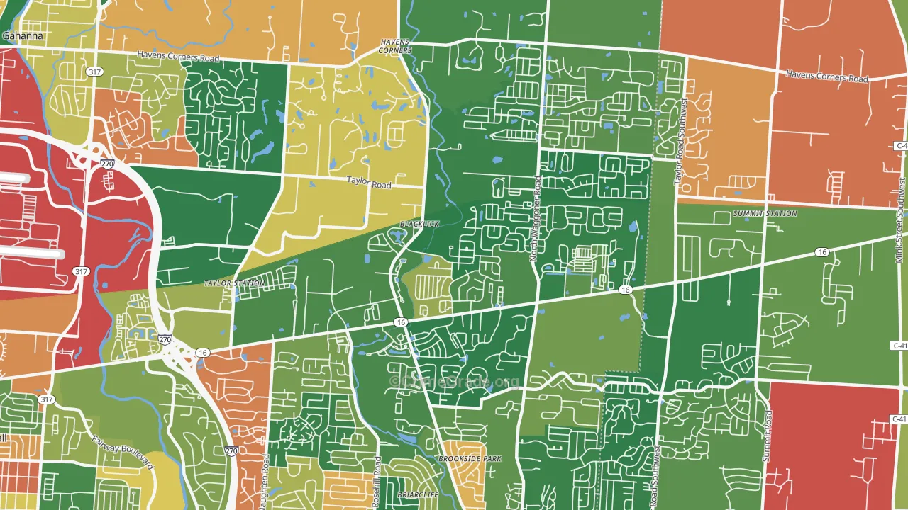 East Broad, Black Lick, OH Map of Arson Rates