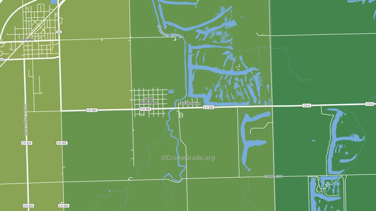 East Brooklyn, IL Map of Arson Rates