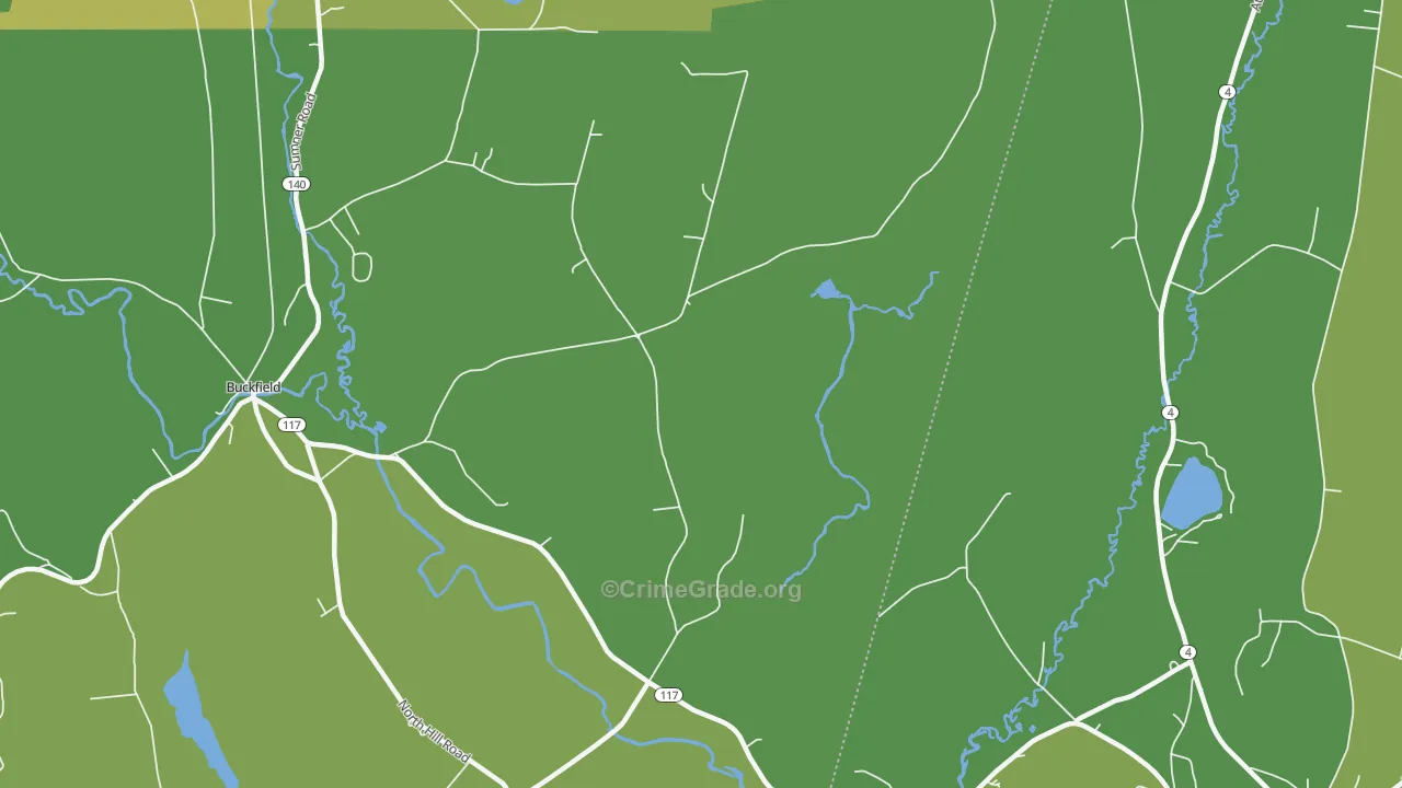 East Buckfield, ME Map of Arson Rates