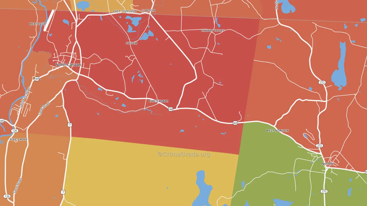 East Canaan, CT Map of Arson Rates
