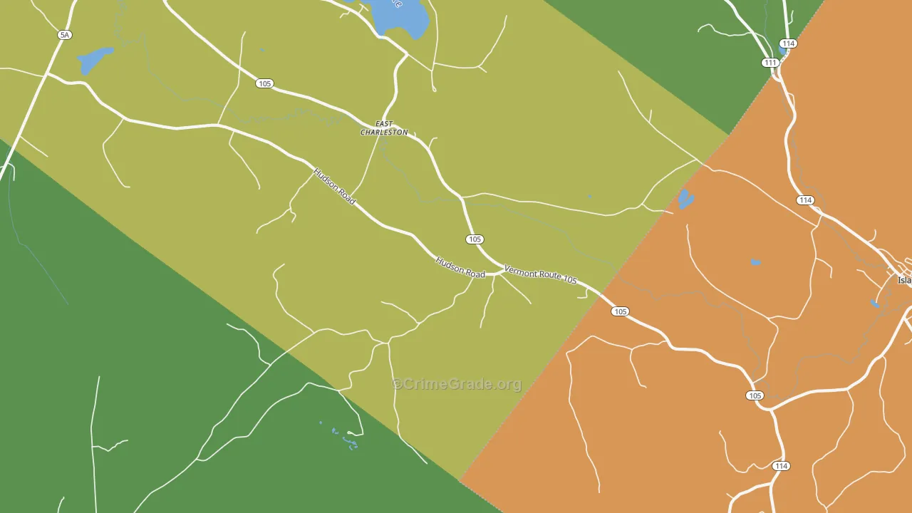 East Charleston, VT Map of Arson Rates