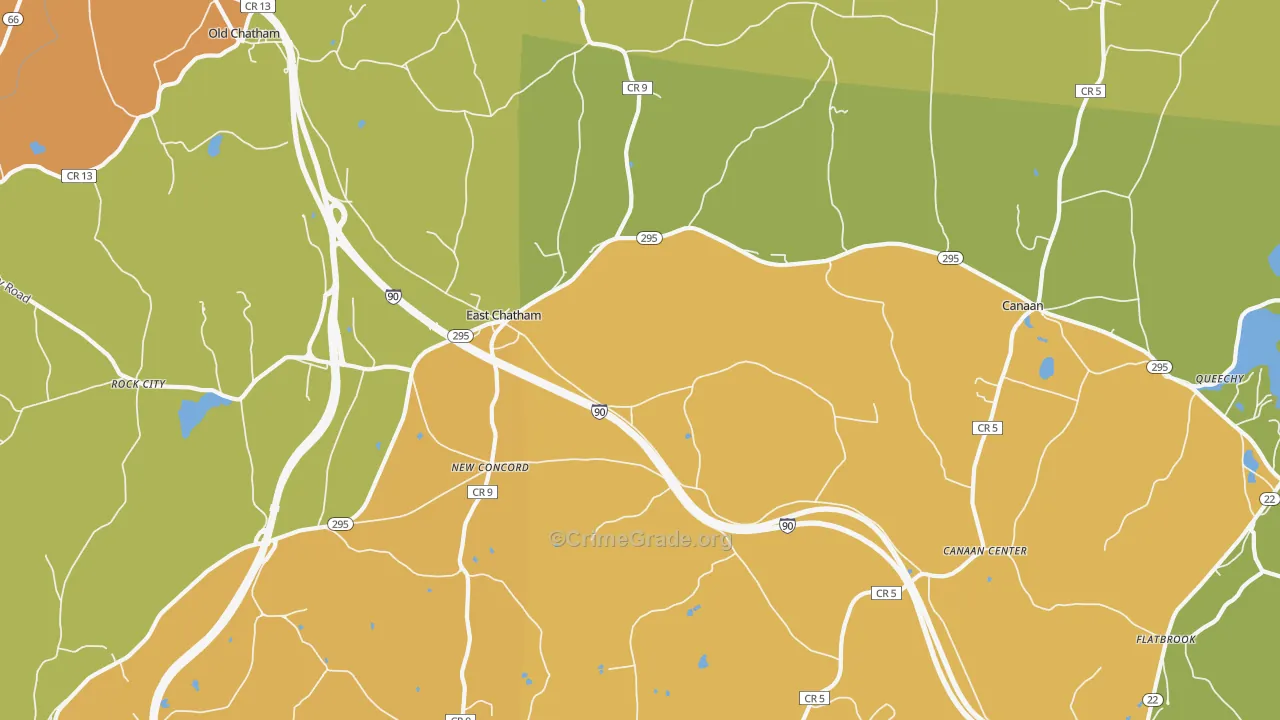 East Chatham, NY Map of Arson Rates