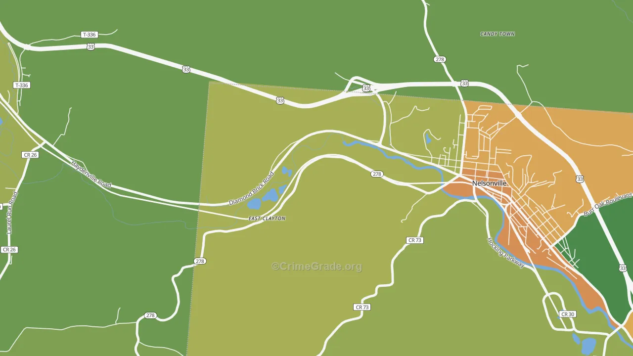 East Clayton, OH Map of Arson Rates