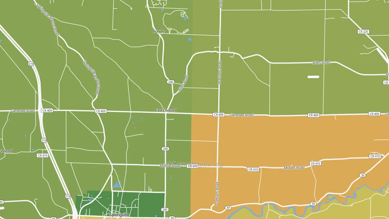 East Concord, NY Map of Arson Rates