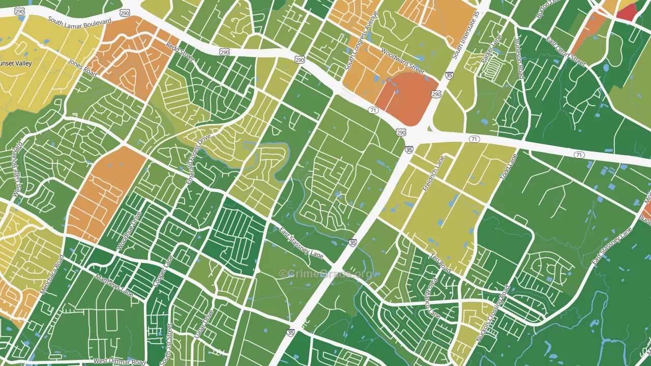 East Congress, Austin, TX Map of Arson Rates
