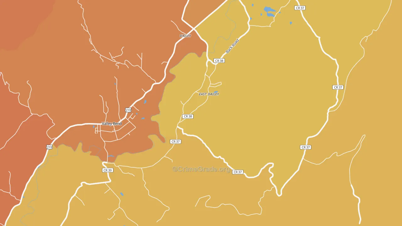 East Dailey, WV Map of Arson Rates