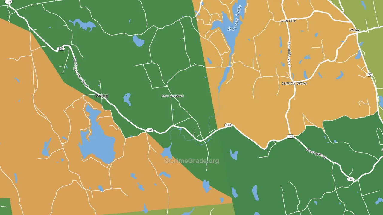 East Deering, NH Map of Arson Rates