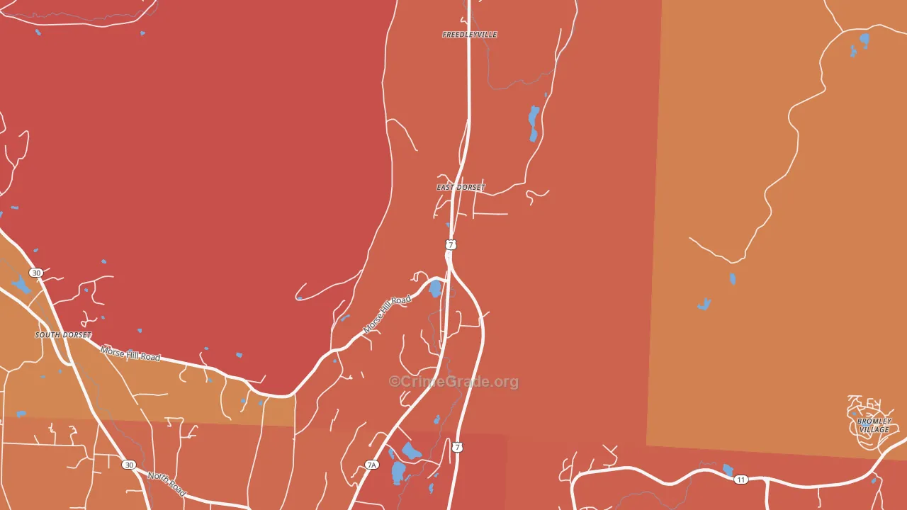 East Dorset, VT Map of Arson Rates