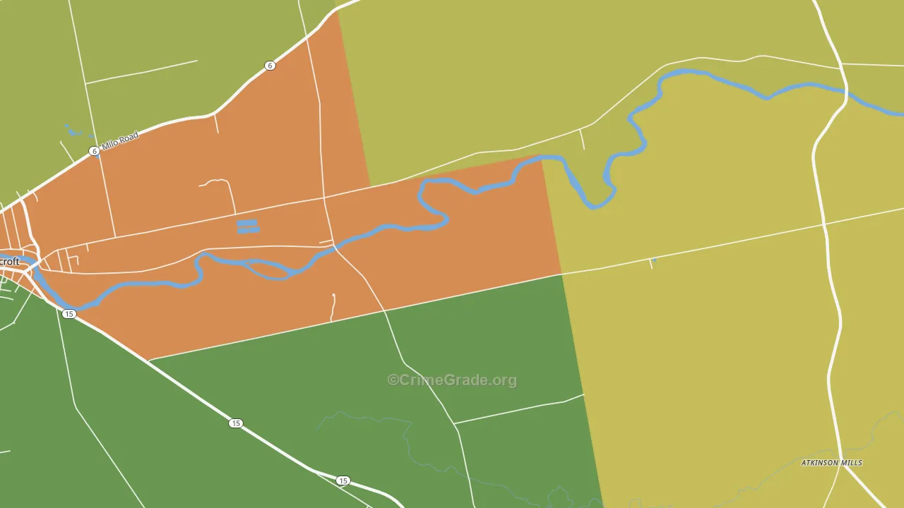 East Dover, ME Map of Arson Rates