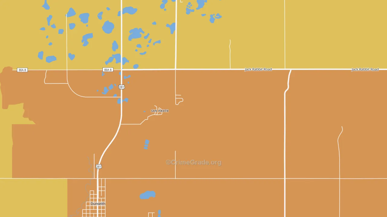 East Dunseith, ND Map of Arson Rates