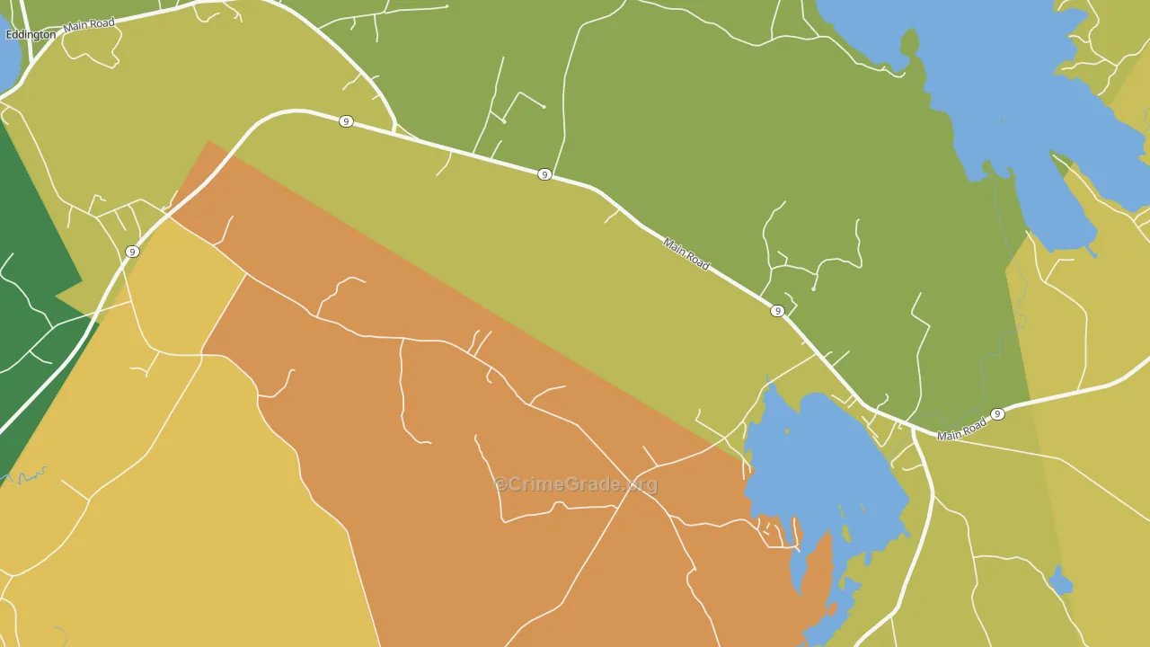 East Eddington, ME Map of Arson Rates