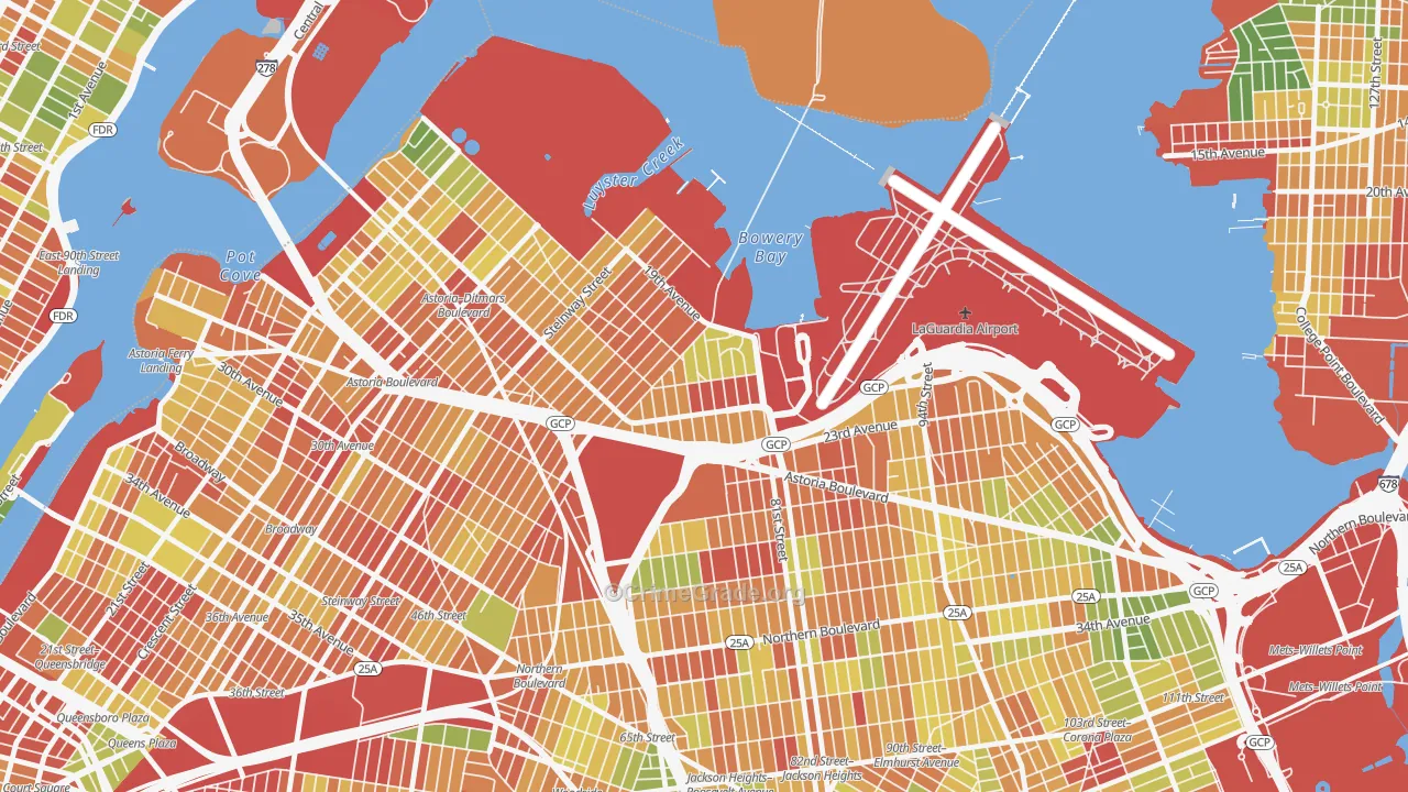 East Elmhurst, Queens, NY Map of Arson Rates