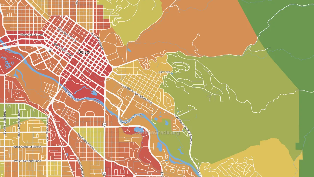 East End, Boise, ID Map of Arson Rates