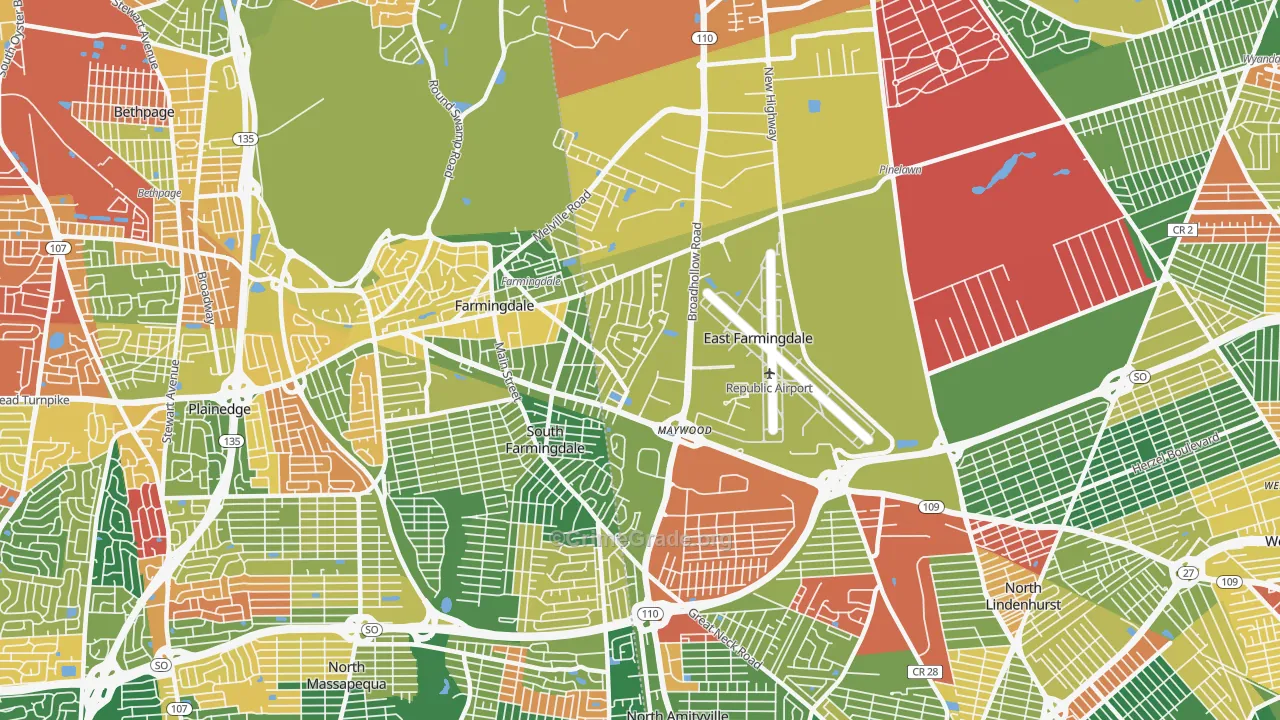 East Farmingdale, NY Map of Arson Rates