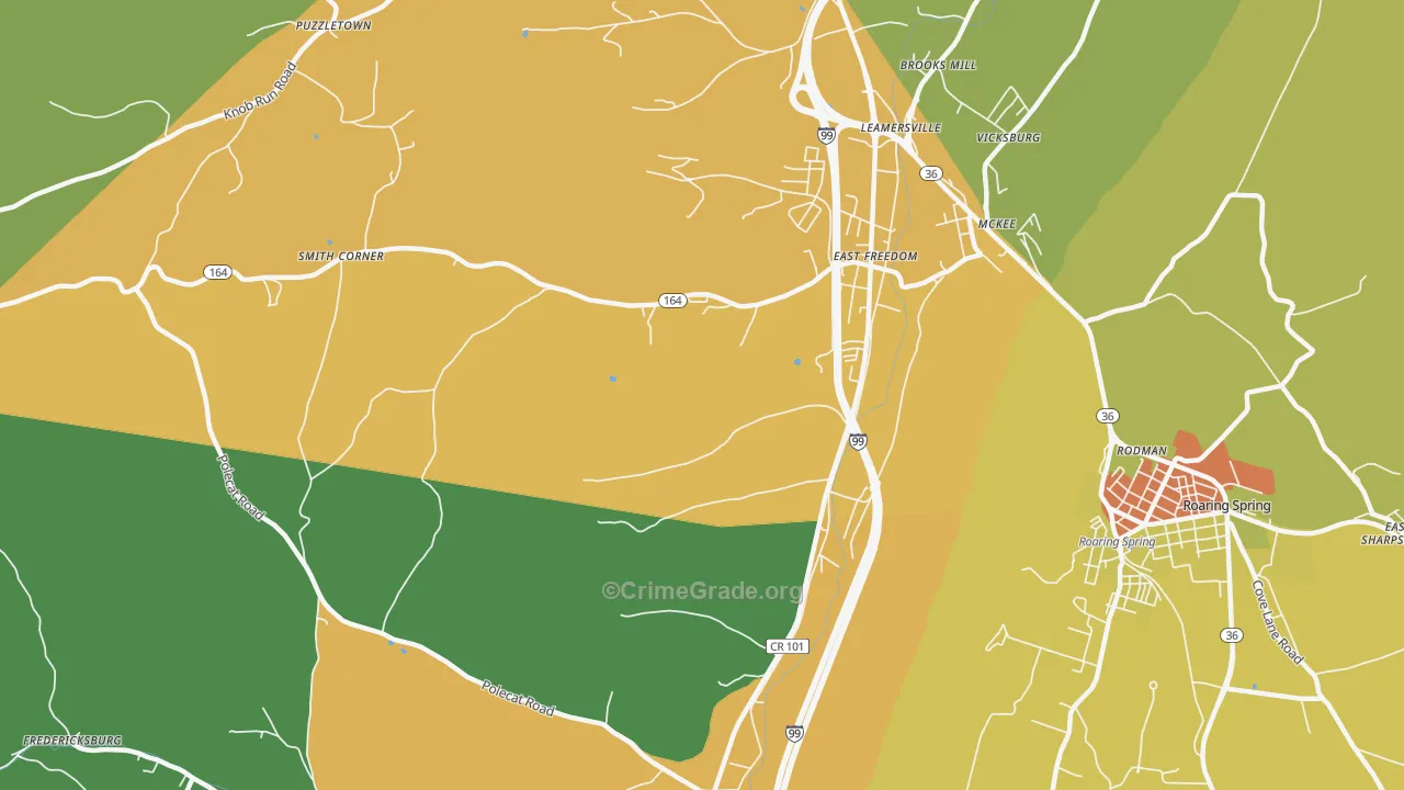 East Freedom, PA Map of Arson Rates
