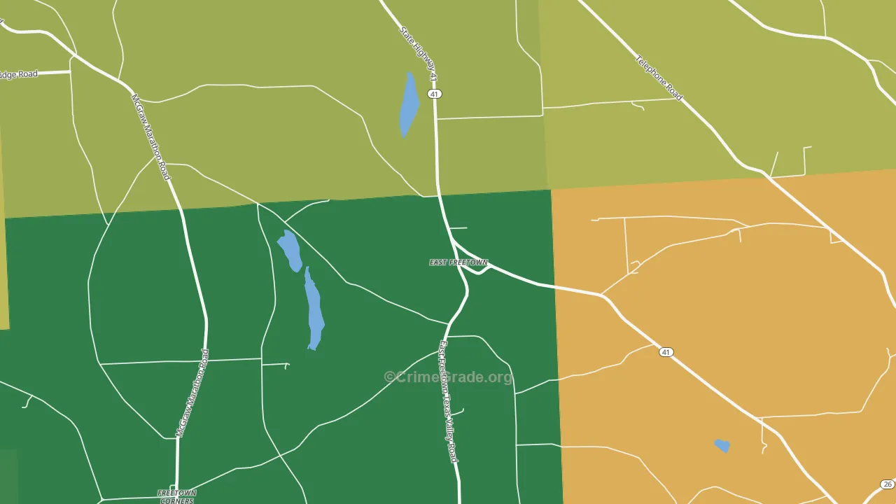 East Freetown, NY Map of Arson Rates