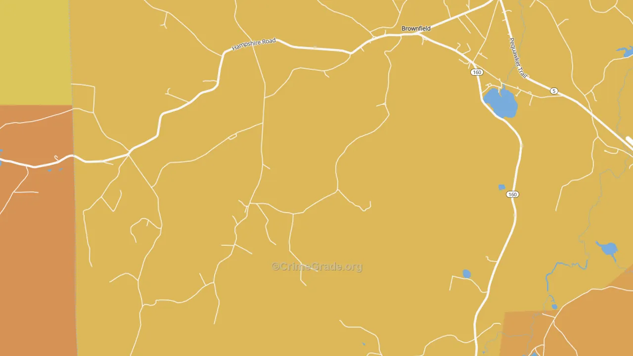 East Fryeburg, ME Map of Arson Rates