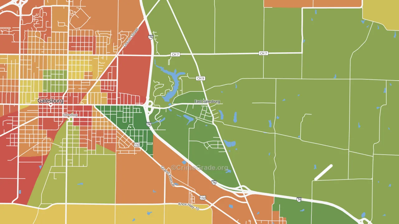East Galesburg, IL Map of Arson Rates