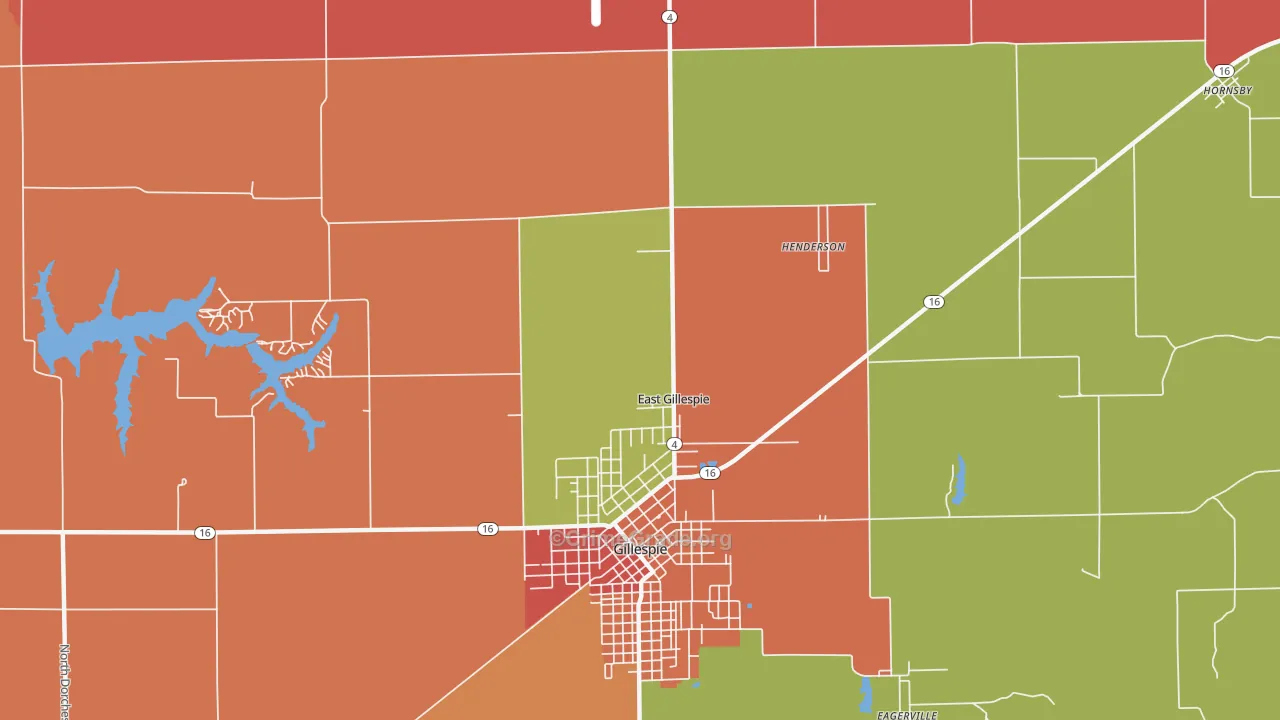 East Gillespie, IL Map of Arson Rates