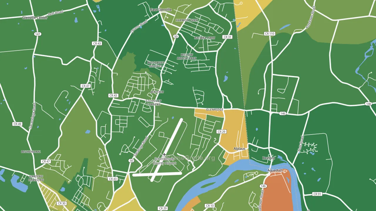 East Glenville, NY Map of Arson Rates