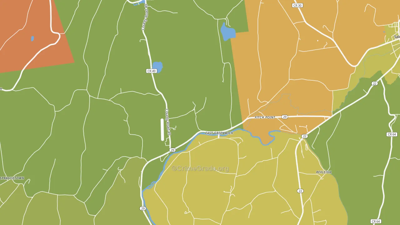 East Greenwich, NY Map of Arson Rates