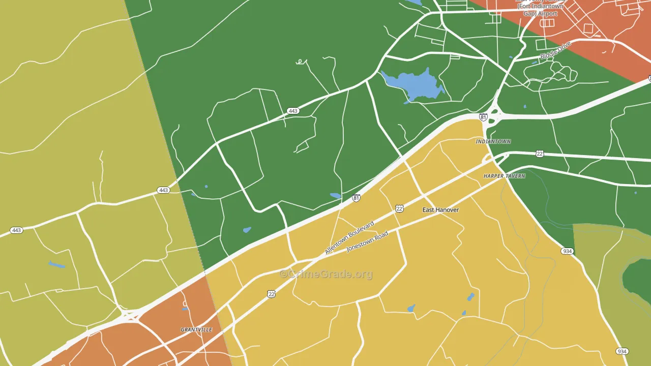 East Hanover, PA Map of Arson Rates