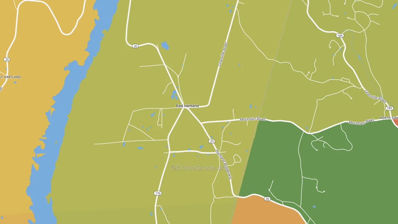 East Hartland, CT Map of Arson Rates