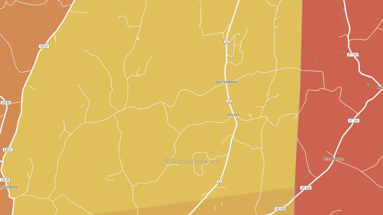 East Hebron, NY Map of Arson Rates
