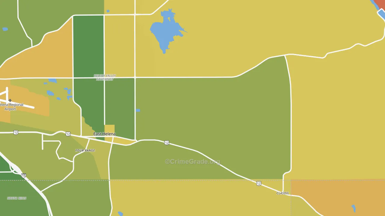 East Helena, MT Map of Arson Rates