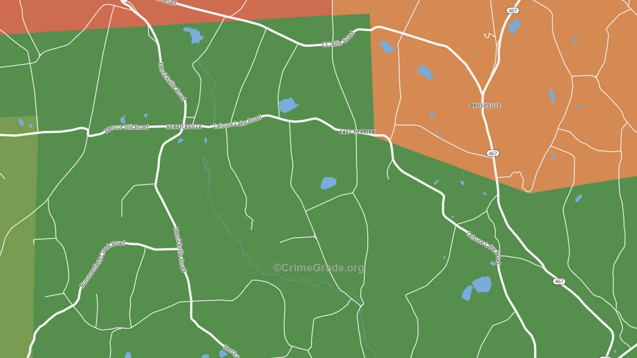 East Herrick, PA Map of Arson Rates