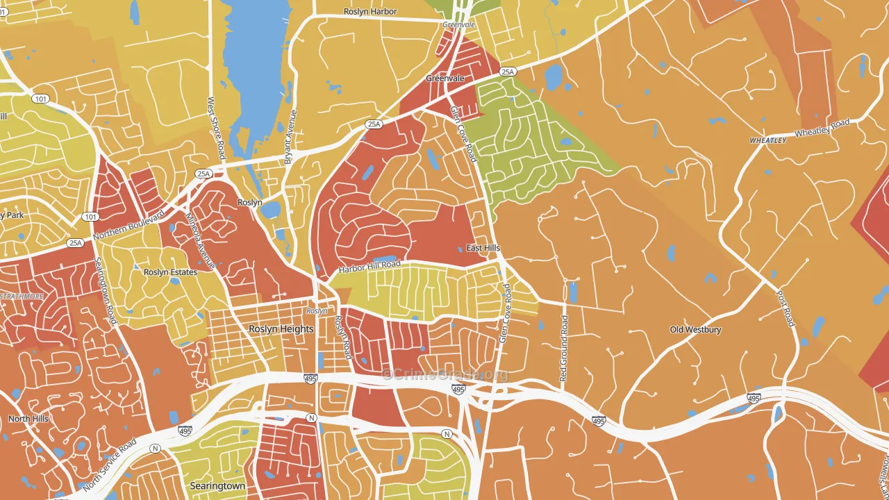 East Hills, NY Map of Arson Rates