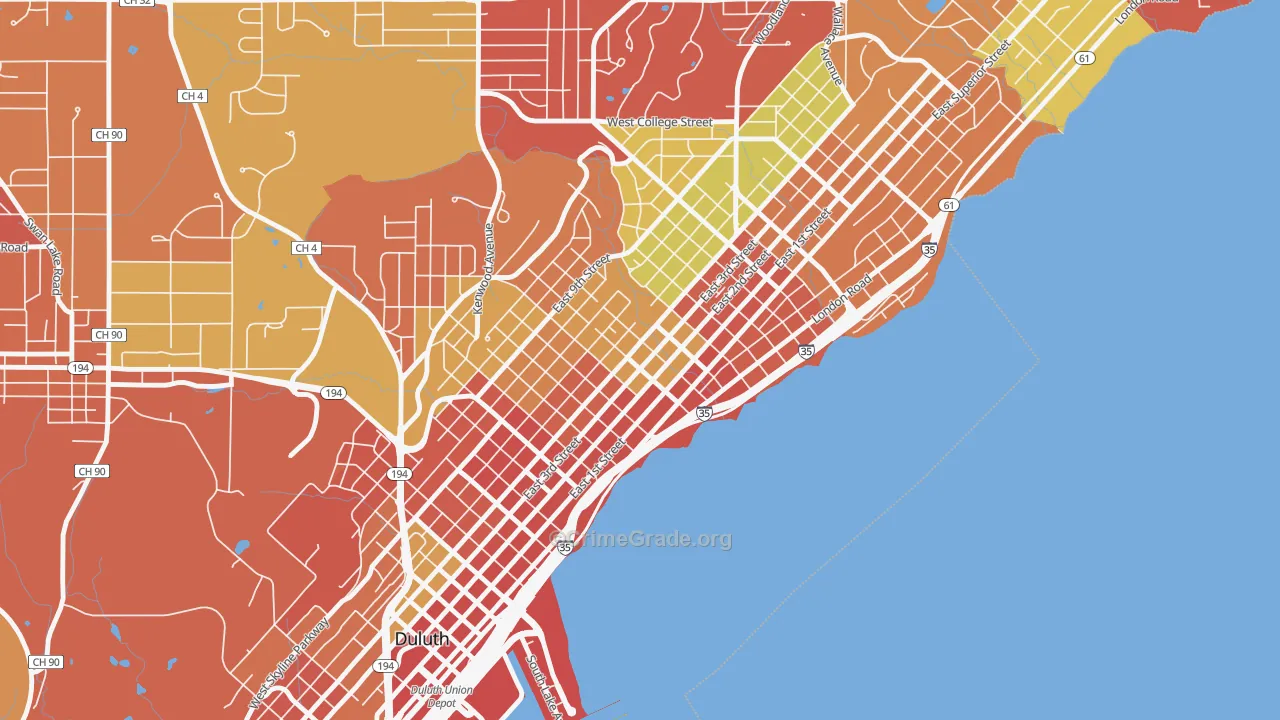 East Hillside, Duluth, MN Map of Arson Rates